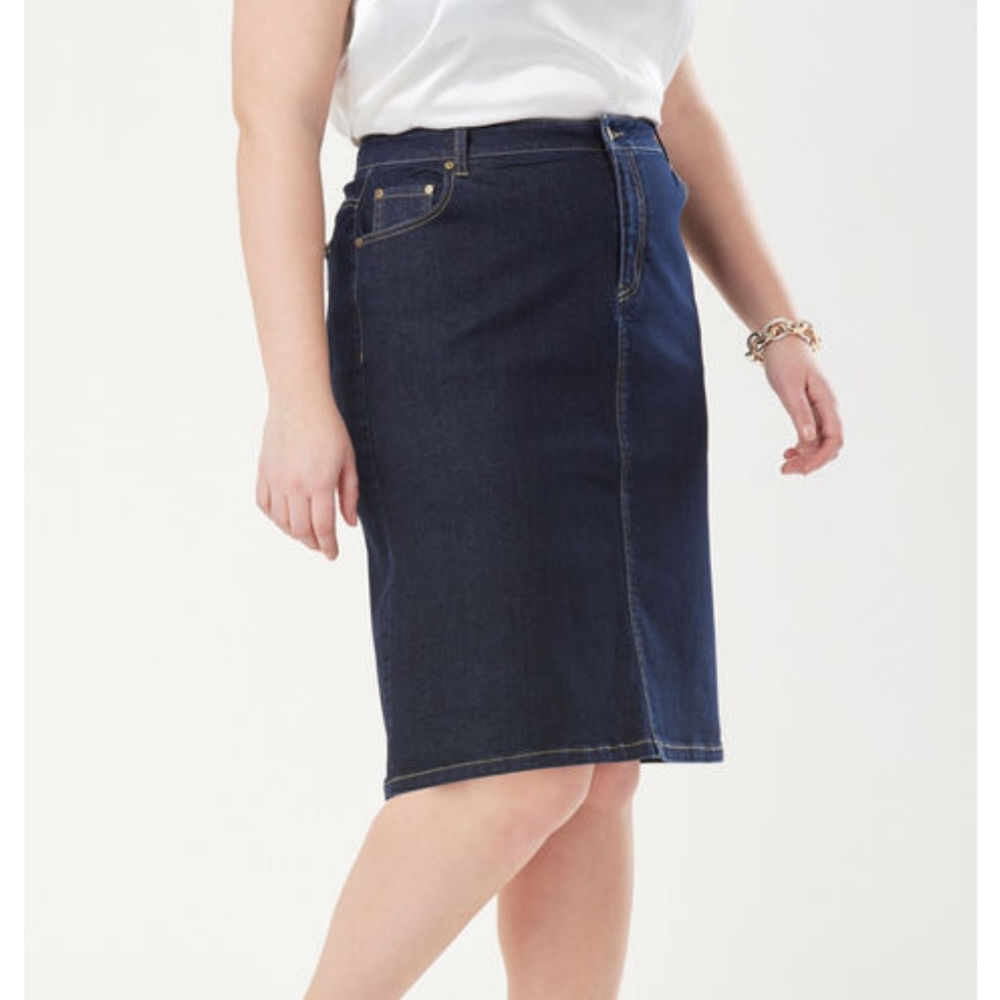 Woman Within plus size denim skirt
